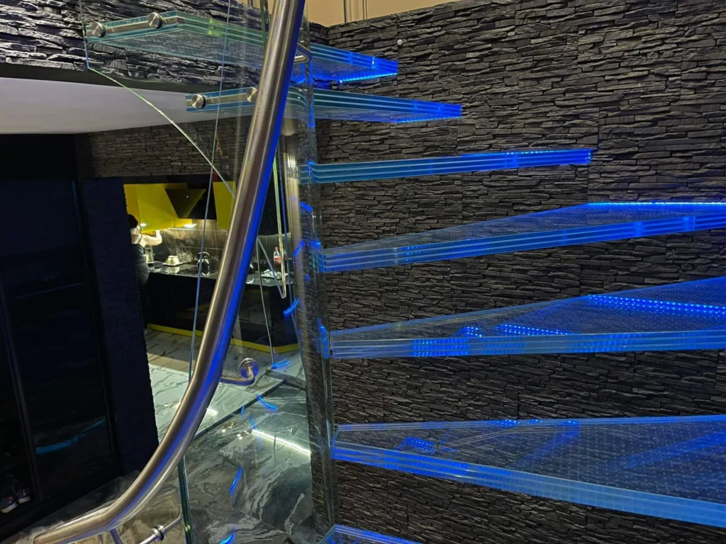 Glass stairs
