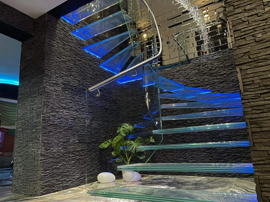 Glass stairs